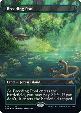 Image for Breeding Pool (Borderless) (Galaxy Foil) (537) (Unfinity) - Magic: The Gathering