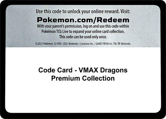 Image for Code Card - VMAX Dragons Premium Collection (Miscellaneous Cards & Products) - Pokemon