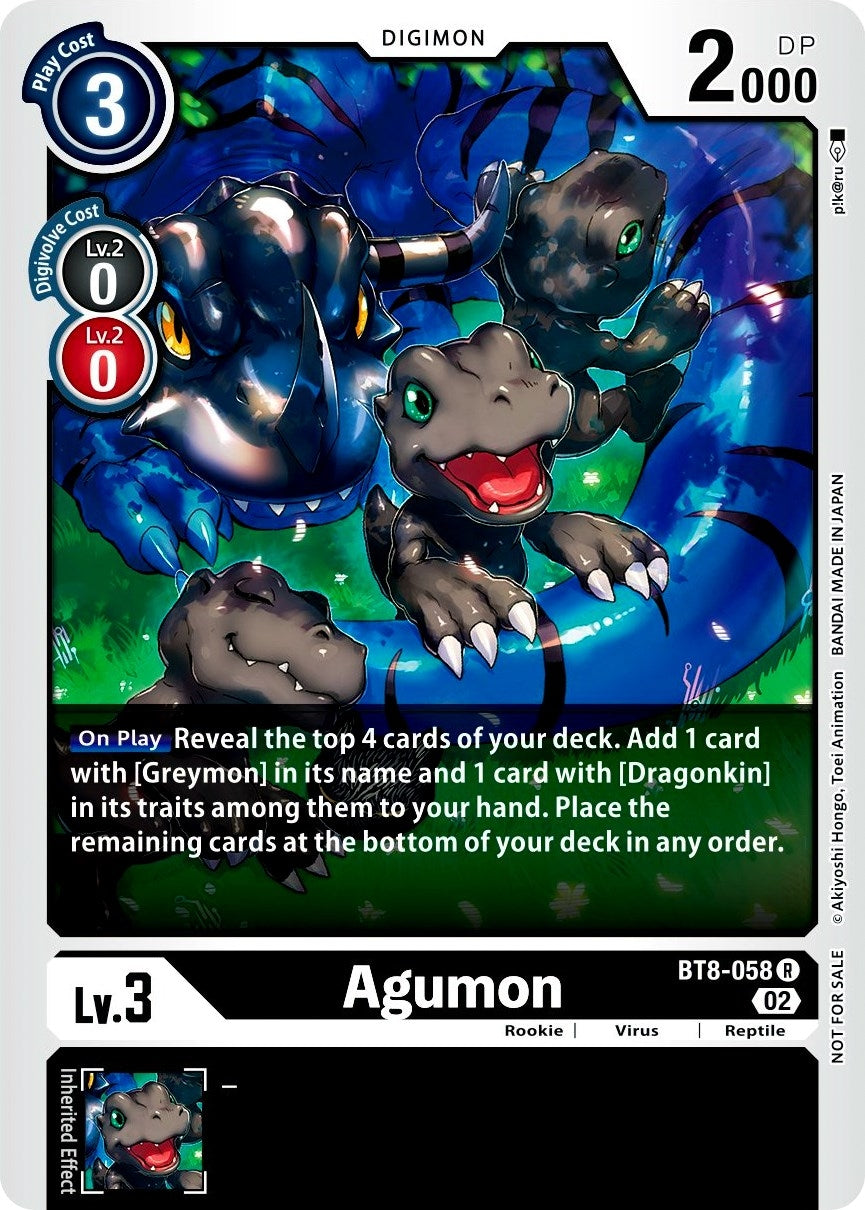 Image for Agumon (Xros Encounter Pre-Release) (BT8-058 R) (New Awakening) - Digimon Card Game