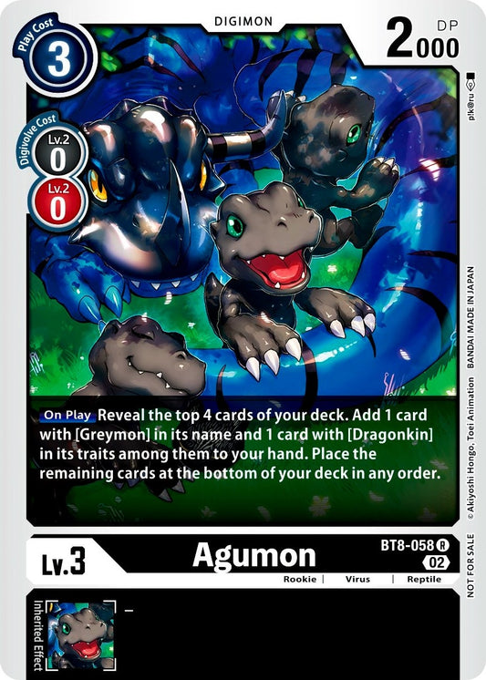 Image for Agumon (Xros Encounter Pre-Release) (BT8-058 R) (New Awakening) - Digimon Card Game