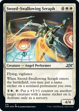 Image for Sword-Swallowing Seraph (Galaxy Foil) (316) (Unfinity) - Magic: The Gathering