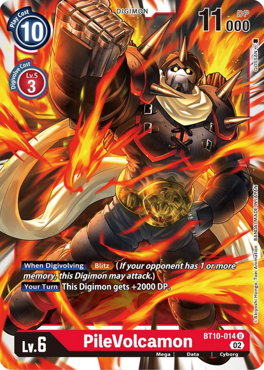 Image for PileVolcamon (BT10-014 U) (Xros Encounter) - Digimon Card Game