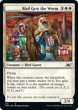 Image for _____ Bird Gets the Worm (Galaxy Foil) (291) (Unfinity) - Magic: The Gathering