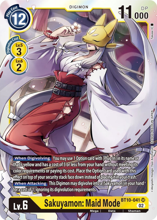 Image for Sakuyamon: Maid Mode (BT10-041 SR) (Xros Encounter) - Digimon Card Game