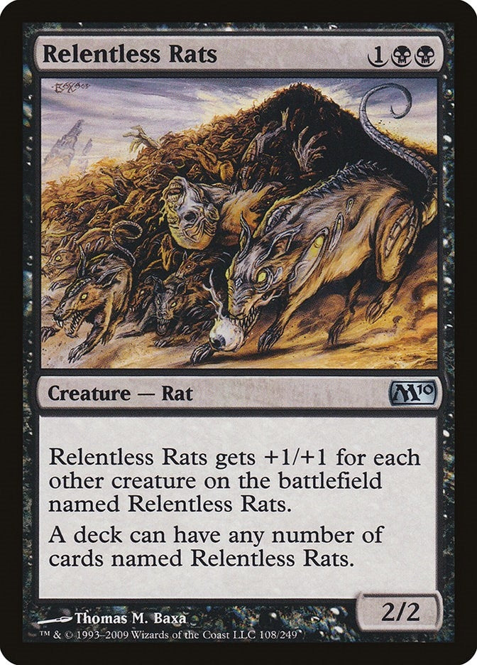 Image for Relentless Rats (108) (Magic 2010 (M10)) - Magic: The Gathering