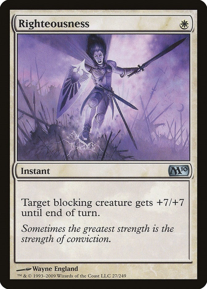 Image for Righteousness (27) (Magic 2010 (M10)) - Magic: The Gathering