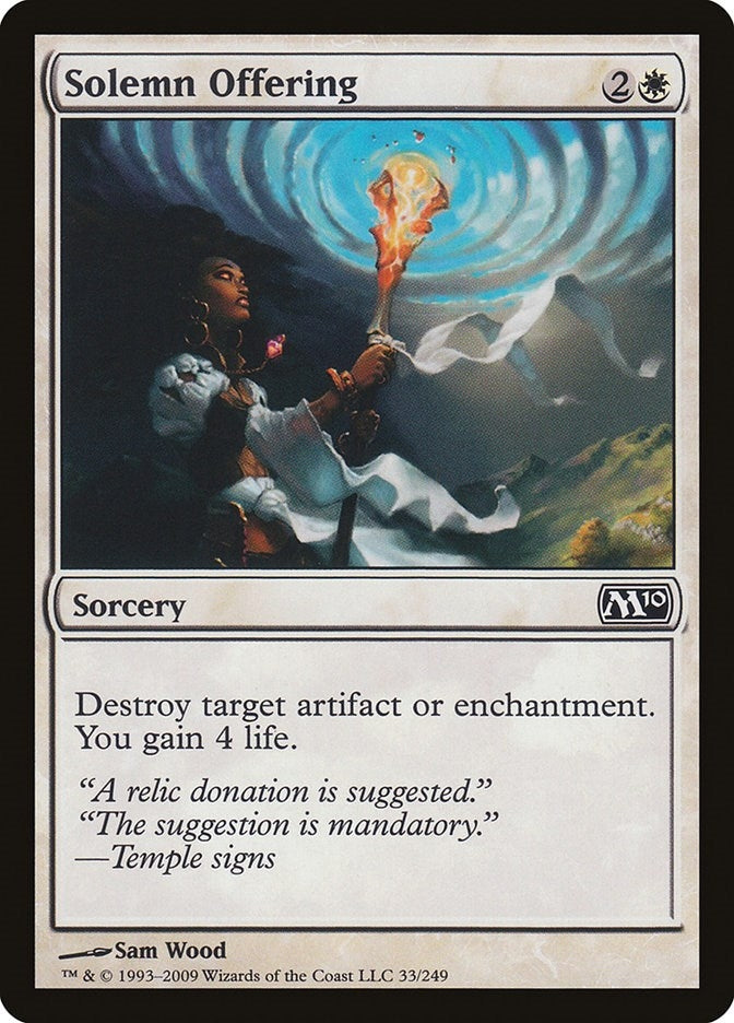 Image for Solemn Offering (33) (Magic 2010 (M10)) - Magic: The Gathering