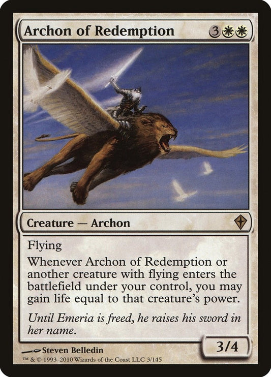 Image for Archon of Redemption (3) (Worldwake) - Magic: The Gathering