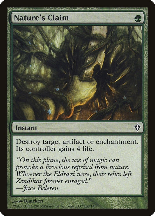Image for Nature's Claim (108) (Worldwake) - Magic: The Gathering