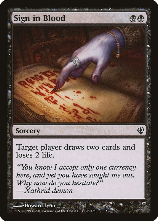 Image for Sign in Blood (25) (Archenemy) - Magic: The Gathering