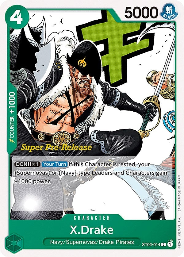Image for X.Drake (ST02-014) (Super Pre-Release Starter Deck 2: Worst Generation) - One Piece Card Game