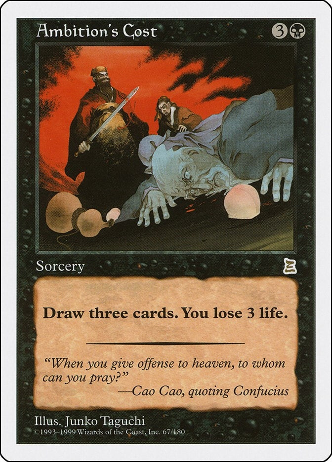 Image for Ambition's Cost (67) (Portal Three Kingdoms) - Magic: The Gathering