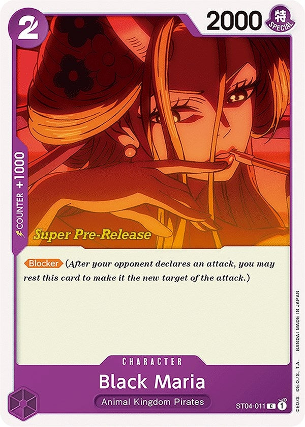 Image for Black Maria (ST04-011) (Super Pre-Release Starter Deck 4: Animal Kingdom Pirates) - One Piece Card Game