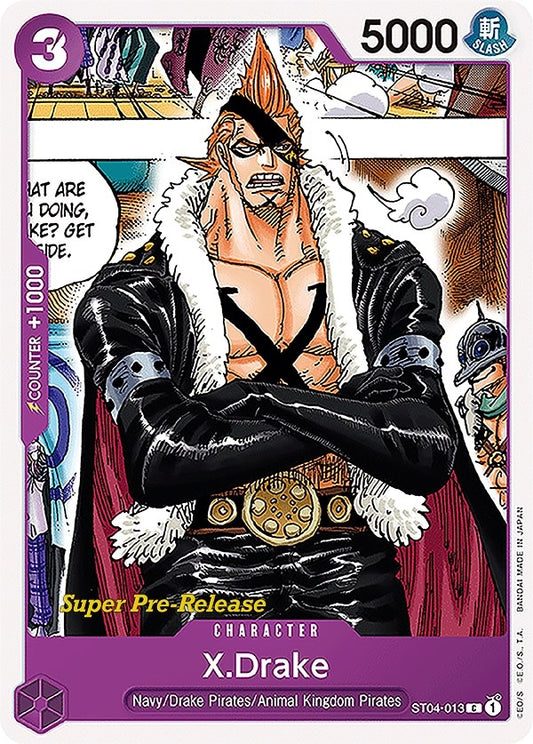 Image for X.Drake (ST04-013) (Super Pre-Release Starter Deck 4: Animal Kingdom Pirates) - One Piece Card Game