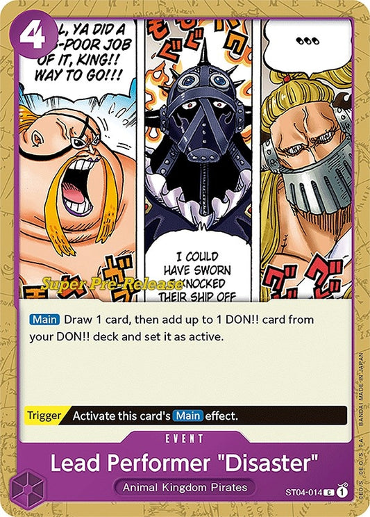 Image for Lead Performer "Disaster" (ST04-014) (Super Pre-Release Starter Deck 4: Animal Kingdom Pirates) - One Piece Card Game
