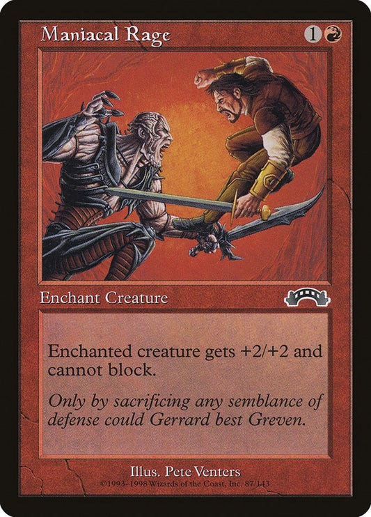 Image for Maniacal Rage (87) (Exodus) - Magic: The Gathering