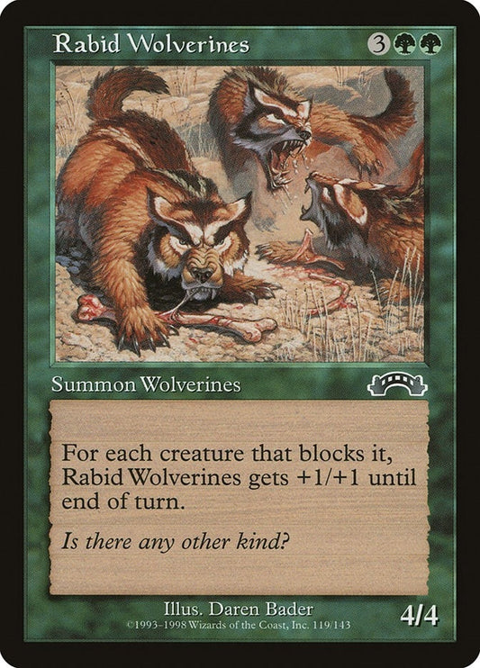 Image for Rabid Wolverines (119) (Exodus) - Magic: The Gathering