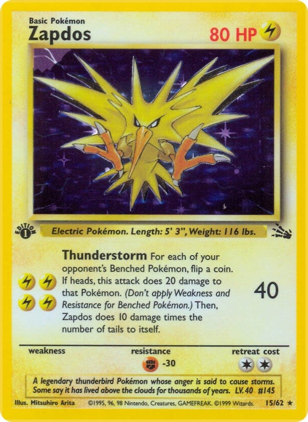 Image for Zapdos (15) (15/62) (Fossil) - Pokemon