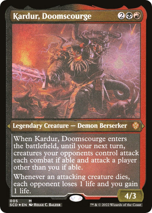 Image for Kardur, Doomscourge (Foil Etched) (5) (Starter Commander Decks) - Magic: The Gathering