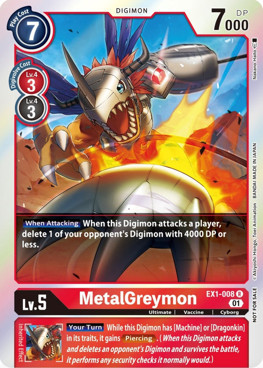 Image for MetalGreymon (Premium Deck Set Lucky Pack) (EX1-008 R) (Classic Collection) - Digimon Card Game