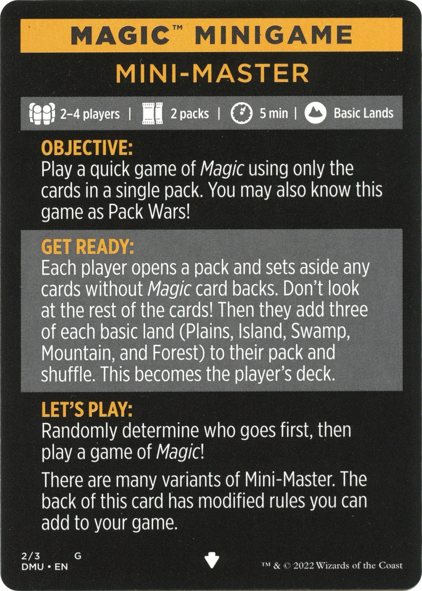 Image for Magic Minigame: Mini-Master (2) (Dominaria United) - Magic: The Gathering