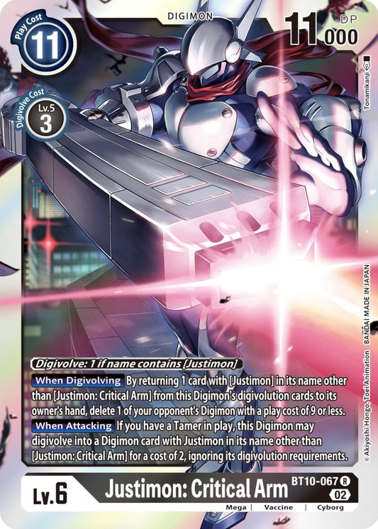 Image for Justimon: Critical Arm (BT10-067 R) (Xros Encounter) - Digimon Card Game