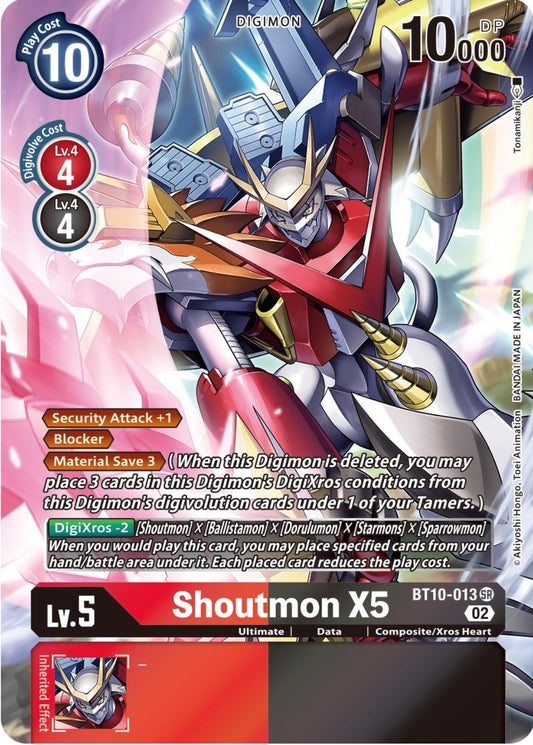 Image for Shoutmon X5 (Alternate Art) (BT10-013 SR) (Xros Encounter) - Digimon Card Game