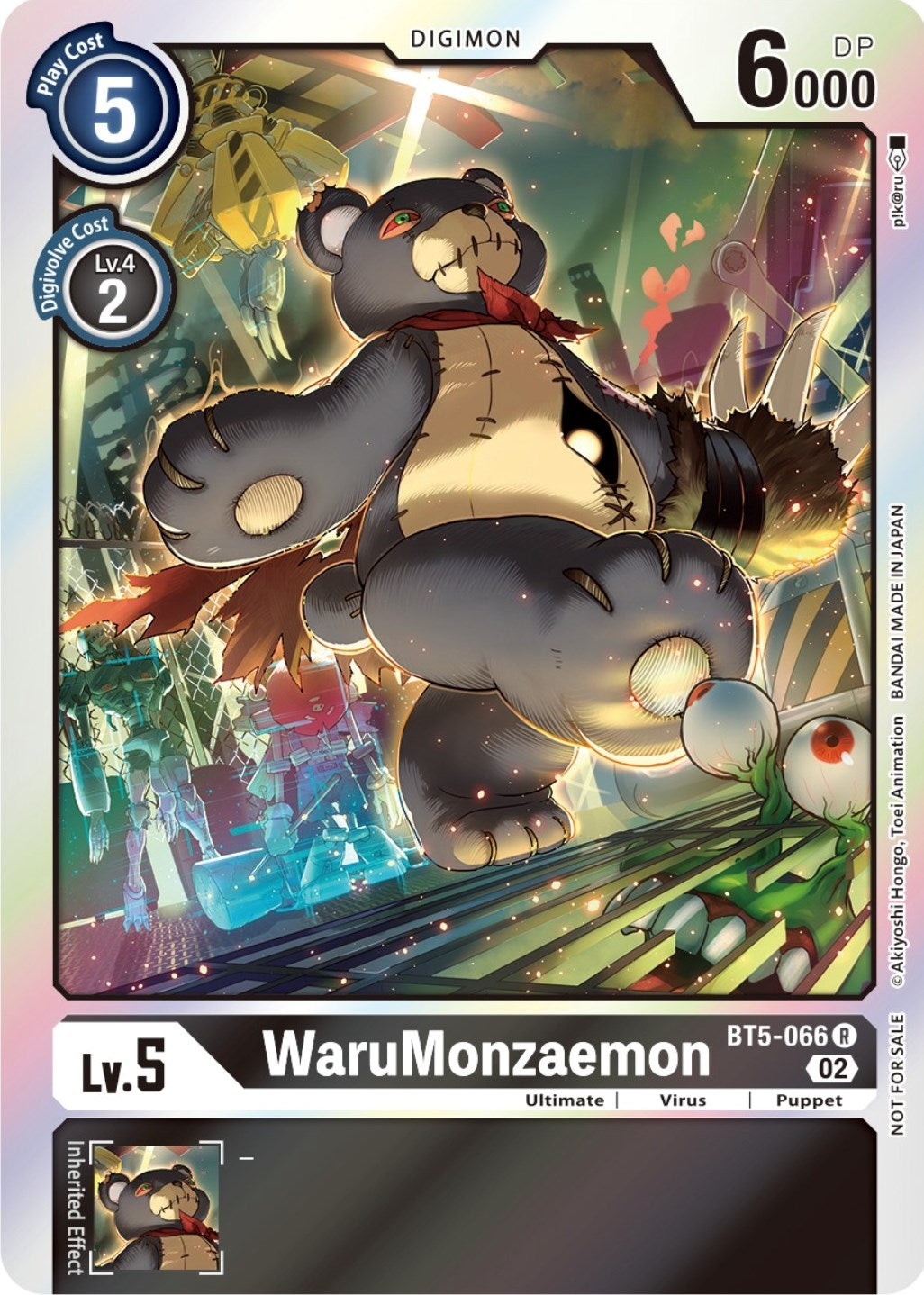 Image for WaruMonzaemon (Official Tournament Pack Vol. 7) (BT5-066 R) (Battle of Omni) - Digimon Card Game