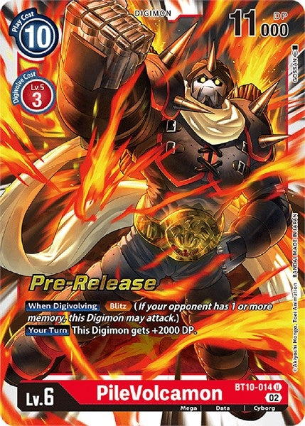 Image for PileVolcamon (BT10-014 U) (Xros Encounter Pre-Release Cards) - Digimon Card Game