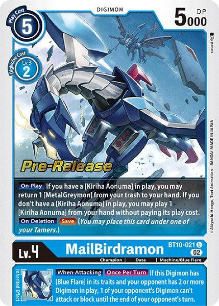 Image for MailBirdramon (BT10-021 U) (Xros Encounter Pre-Release Cards) - Digimon Card Game