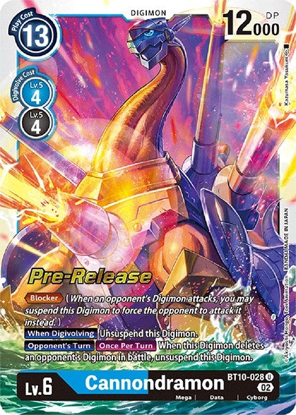 Image for Cannondramon (BT10-028 U) (Xros Encounter Pre-Release Cards) - Digimon Card Game