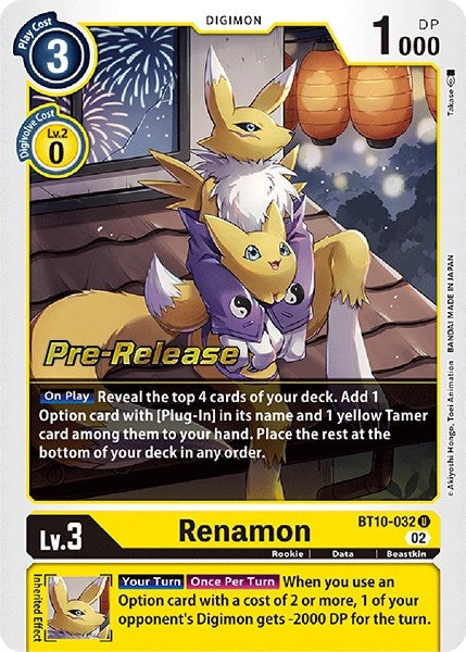 Image for Renamon (BT10-032 U) (Xros Encounter Pre-Release Cards) - Digimon Card Game