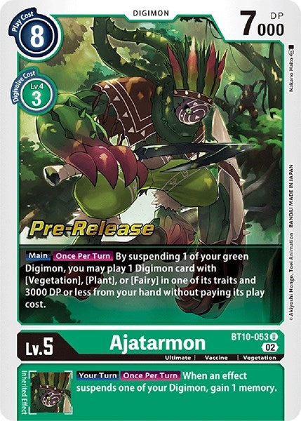 Image for Ajatarmon (BT10-053 U) (Xros Encounter Pre-Release Cards) - Digimon Card Game