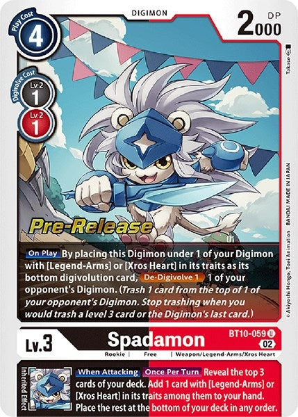 Image for Spadamon (BT10-059 U) (Xros Encounter Pre-Release Cards) - Digimon Card Game