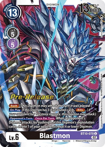 Image for Blastmon (BT10-070 U) (Xros Encounter Pre-Release Cards) - Digimon Card Game