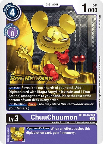 Image for ChuuChuumon (BT10-073 U) (Xros Encounter Pre-Release Cards) - Digimon Card Game