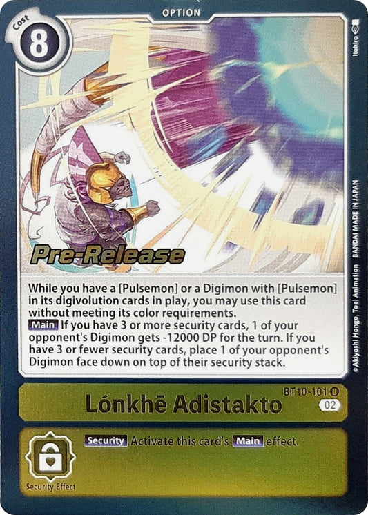 Image for Lonkhe Adistakto (BT10-101 U) (Xros Encounter Pre-Release Cards) - Digimon Card Game