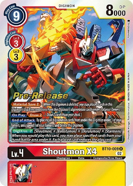 Image for Shoutmon X4 (BT10-009 R) (Xros Encounter Pre-Release Cards) - Digimon Card Game