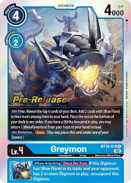 Image for Greymon (BT10-019 R) (Xros Encounter Pre-Release Cards) - Digimon Card Game