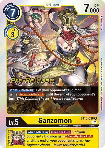 Image for Sanzomon (BT10-038 R) (Xros Encounter Pre-Release Cards) - Digimon Card Game