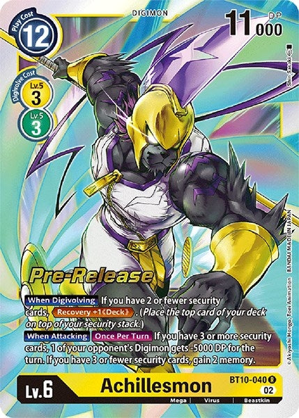 Image for Achillesmon (BT10-040 R) (Xros Encounter Pre-Release Cards) - Digimon Card Game