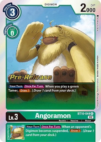 Image for Angoramon (BT10-044 R) (Xros Encounter Pre-Release Cards) - Digimon Card Game