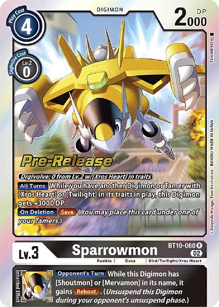 Image for Sparrowmon (BT10-060 R) (Xros Encounter Pre-Release Cards) - Digimon Card Game