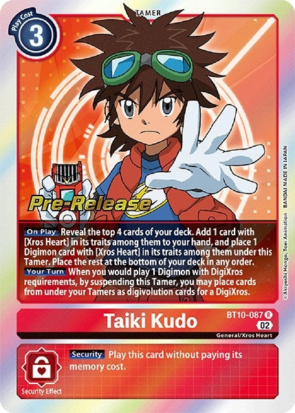 Image for Taiki Kudo (BT10-087 R) (Xros Encounter Pre-Release Cards) - Digimon Card Game