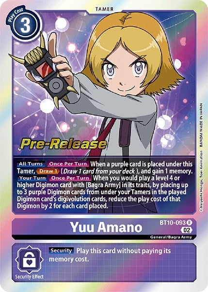 Image for Yuu Amano (BT10-093 R) (Xros Encounter Pre-Release Cards) - Digimon Card Game
