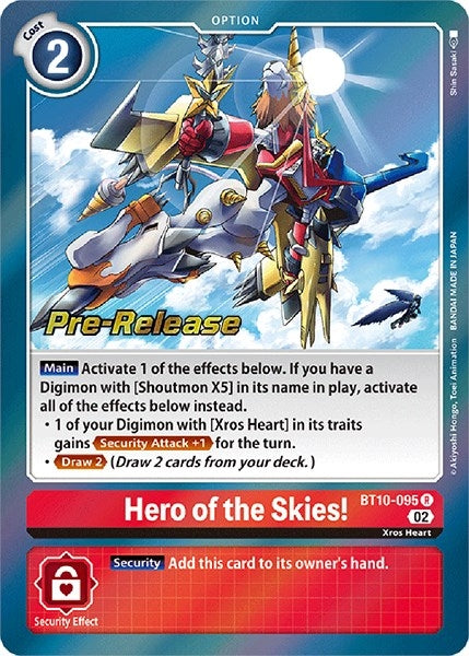 Image for Hero of the Skies! (BT10-095 R) (Xros Encounter Pre-Release Cards) - Digimon Card Game