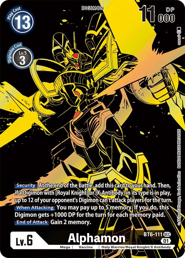 Image for Alphamon (Xros Encounter Ghost Rare) (BT6-111 SEC) (Double Diamond) - Digimon Card Game