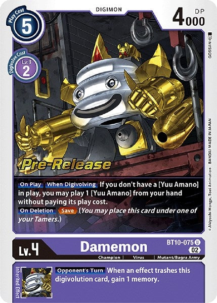 Image for Damemon (BT10-075 U) (Xros Encounter Pre-Release Cards) - Digimon Card Game