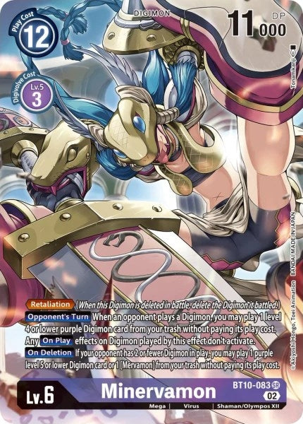 Image for Minervamon (Alternate Art) (BT10-083 SR) (Xros Encounter) - Digimon Card Game
