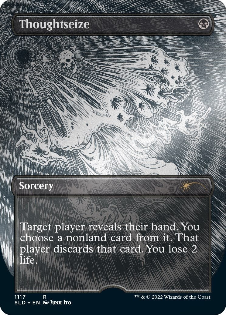 Image for Thoughtseize (Borderless) (Foil Etched) (1117) (Secret Lair Drop Series) - Magic: The Gathering